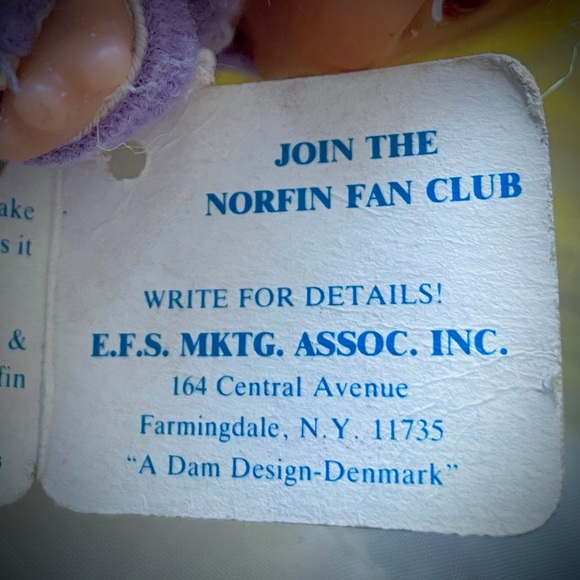 Vintage DAM 1985 Thomas Norfin ‘Adopt a Norfin’ Easter Bunny Troll Doll with Tag - Picture 8 of 8